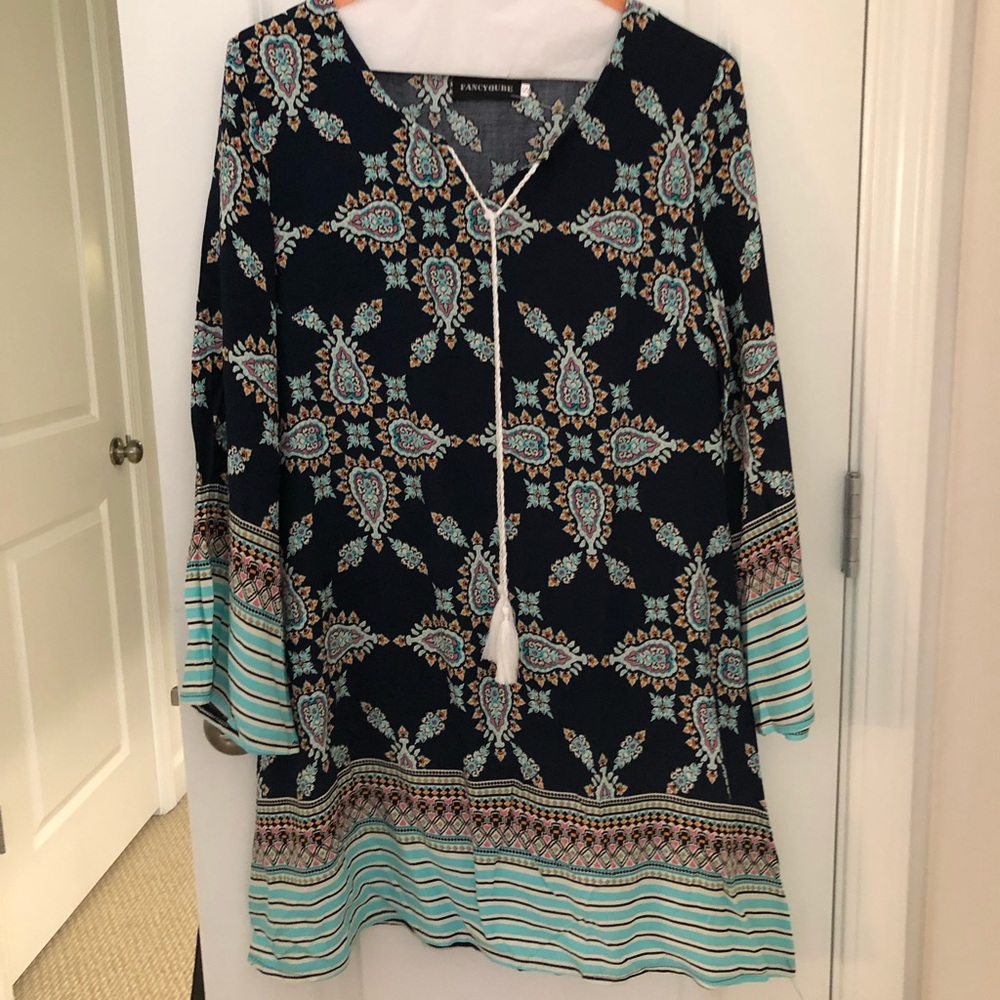 Summer or spring bell sleeve dress